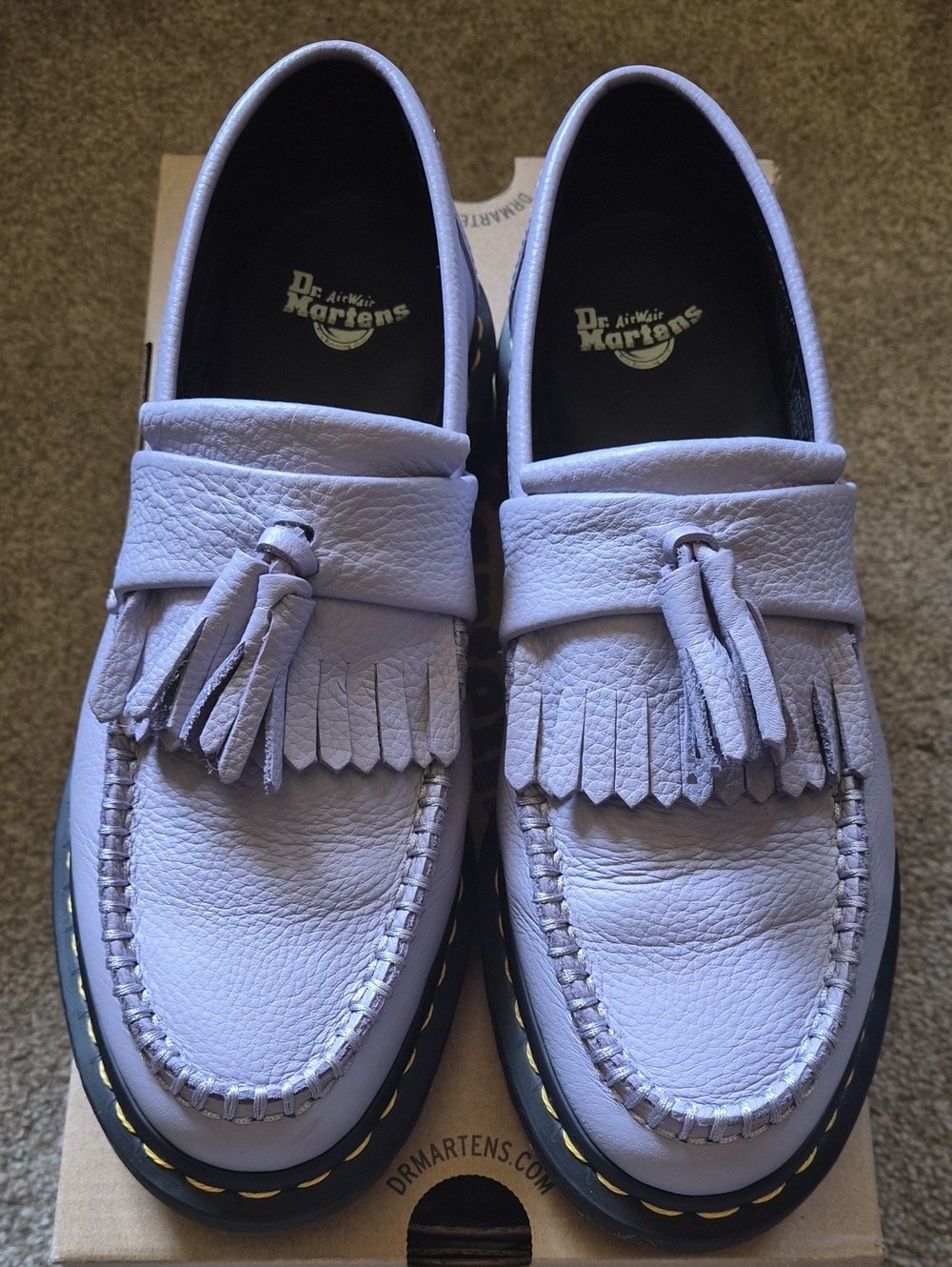 Dr. Martens Leather Light Lavender Tassel Loafers